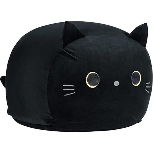 Stuffed Animal Storage Bean Bag Chair Cover for Kids Black Cat Beanbag Chair - Picture 7 of 7